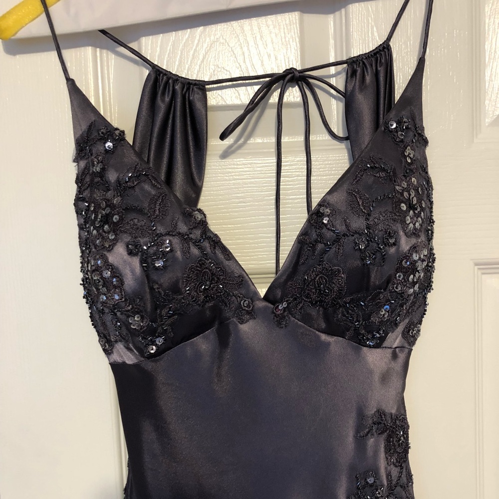 Gunmetal beaded gown